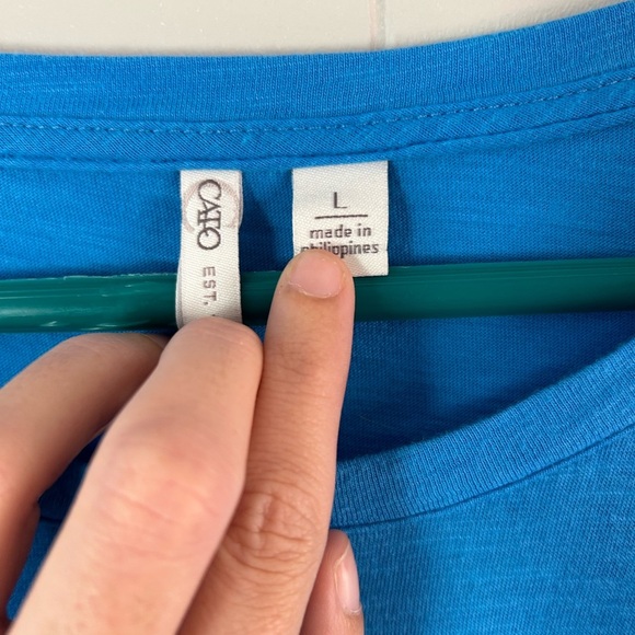 Blue Ruffle Sleeve Women's Cato Top, Size L - Picture 3 of 5